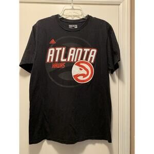 Atlanta Hawks Black T Shirt Adult Large Adidas Go To Tee Basketball